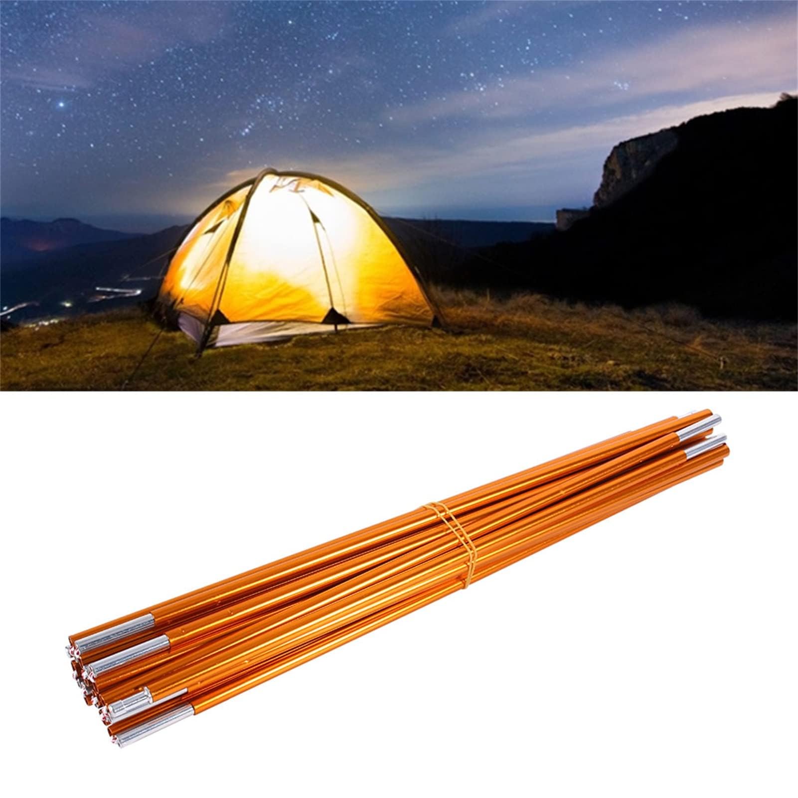 Kit de remplacement pour mât de tente, Durable et léger, Accessoires pour camping, Poteau de tente for randonnée, camping, bivouac