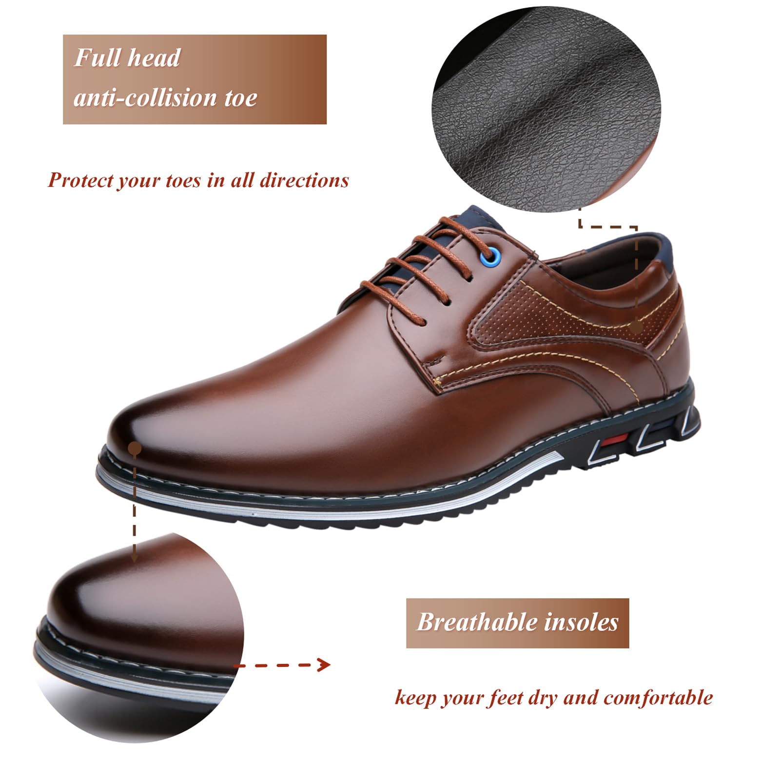 Zapatos de Negocios Casuales para Hombre - Ligeros, Suaves y Modernos, Oxford de Vestir, Mocasines de Cuero