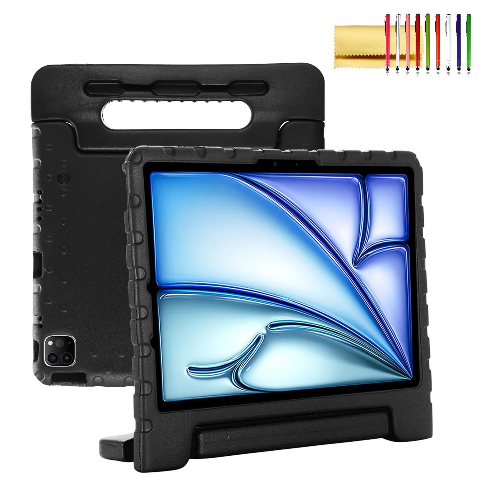 Dteck Kids Case for iPad Air 11" M2 2024, iPad Pro 11" Case 2024, Lightweight Shockproof Rugged EVA Kids Friendly Handle Kickstand Child Proof