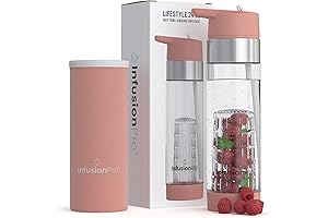 Infusion Pro Fruit Infuser Water Bottle with Straw Lid 24 oz