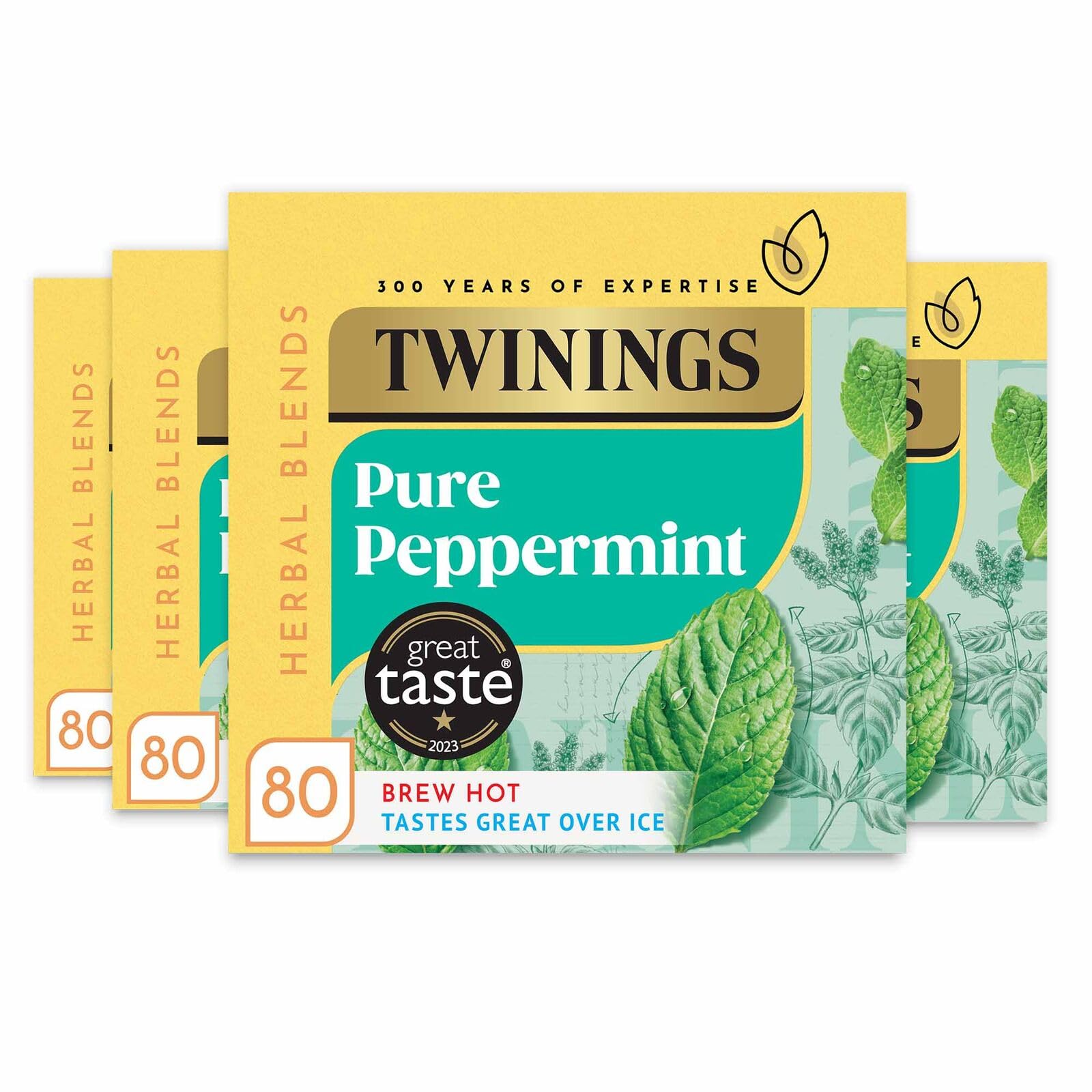 Twinings Pure Peppermint 80 Teabags (Pack of 2, Total 160 Teabags)