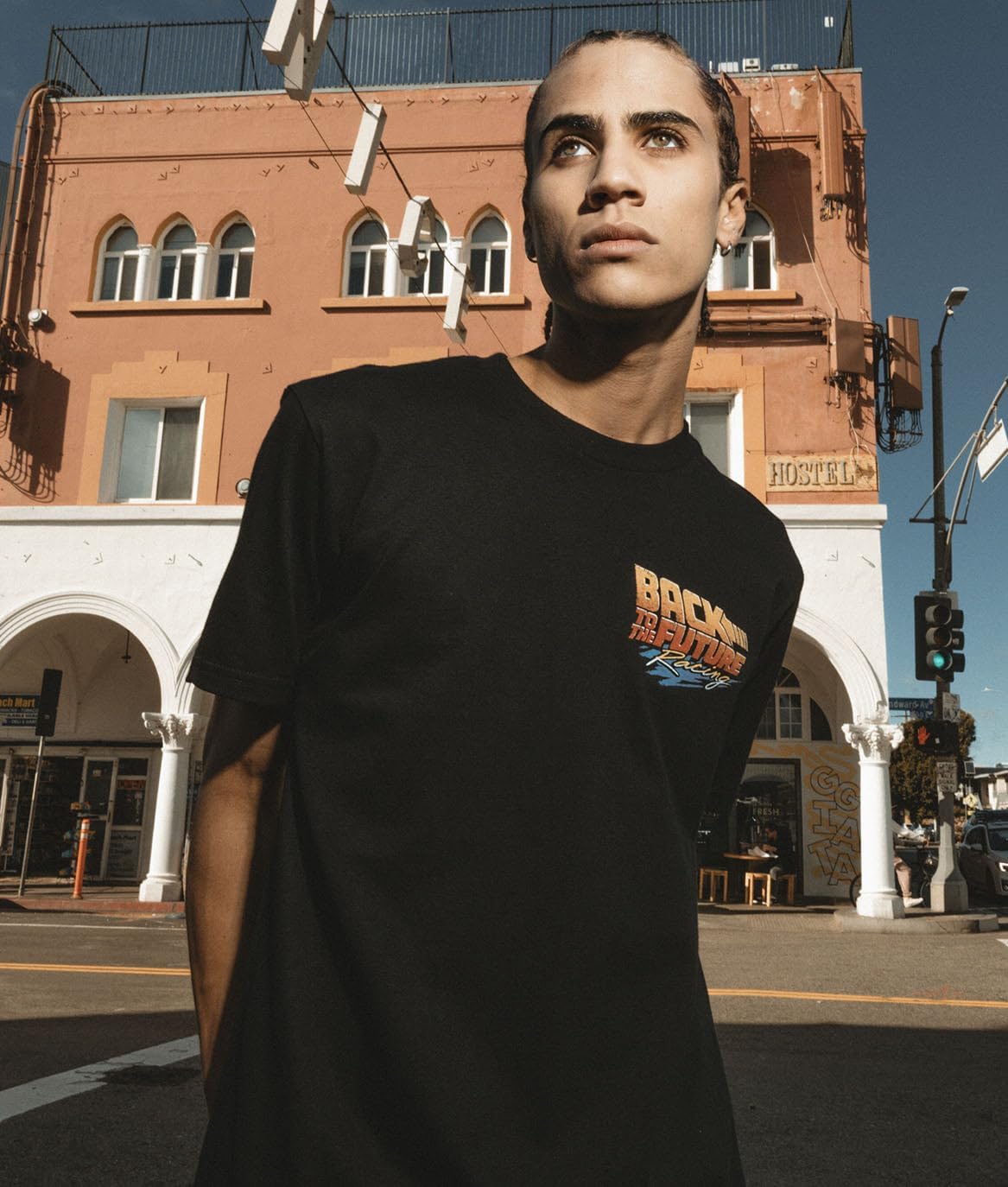 Riot Society Men's Short Sleeve Graphic Fashion T-Shirt Small Back to the Future Racing (Black)