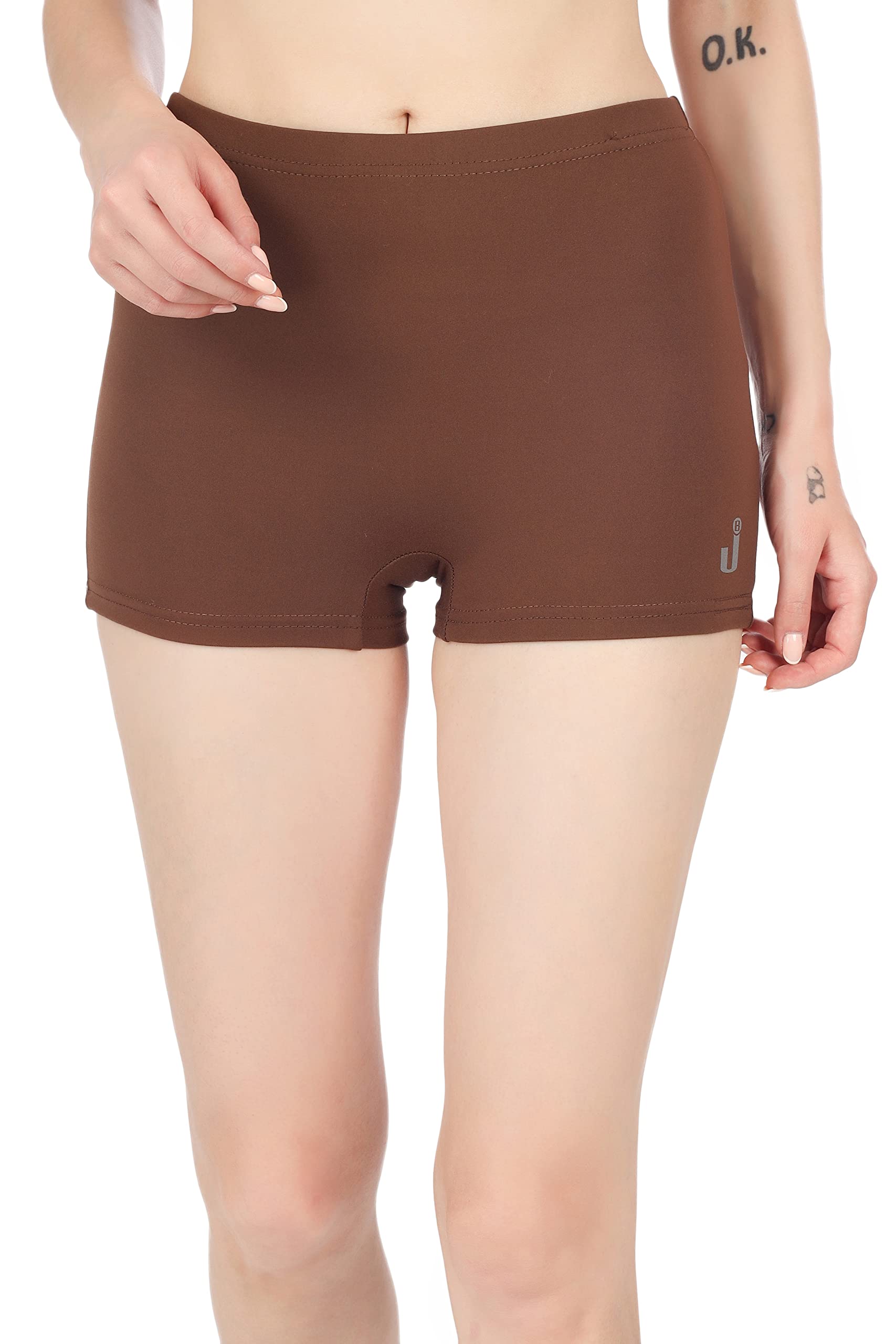 KOLI Empire Latest Brown 4 Way Lycra Skin Fit Women Casual Summer Shorts | Stretchable Women shorts for Gym | Women & Girl Shorts for Yoga | Under skirt shorts for girls - Brown-image-37