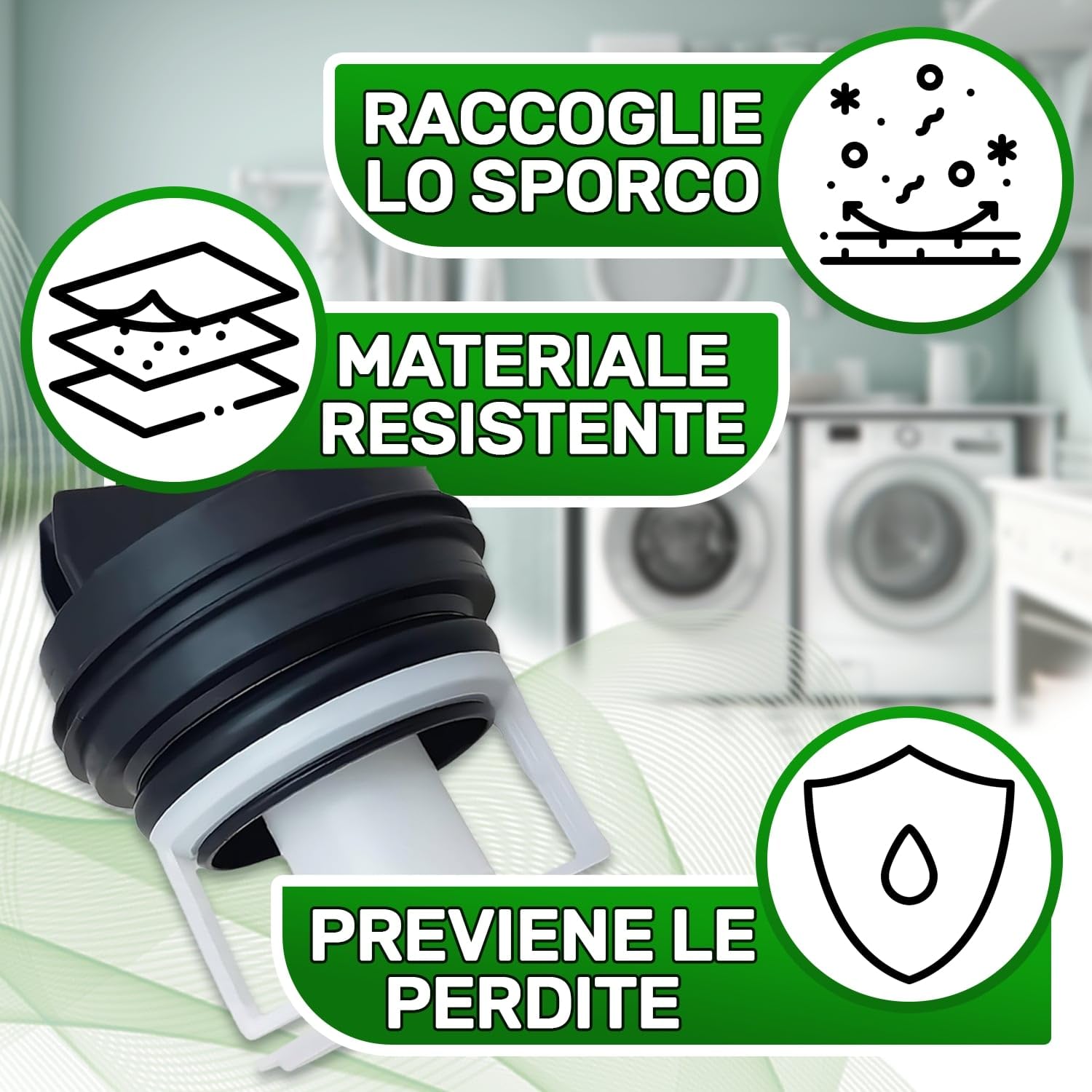 FILTRO TAPPO POMPA SCARICO LAVATRICE TIPO BOSCH