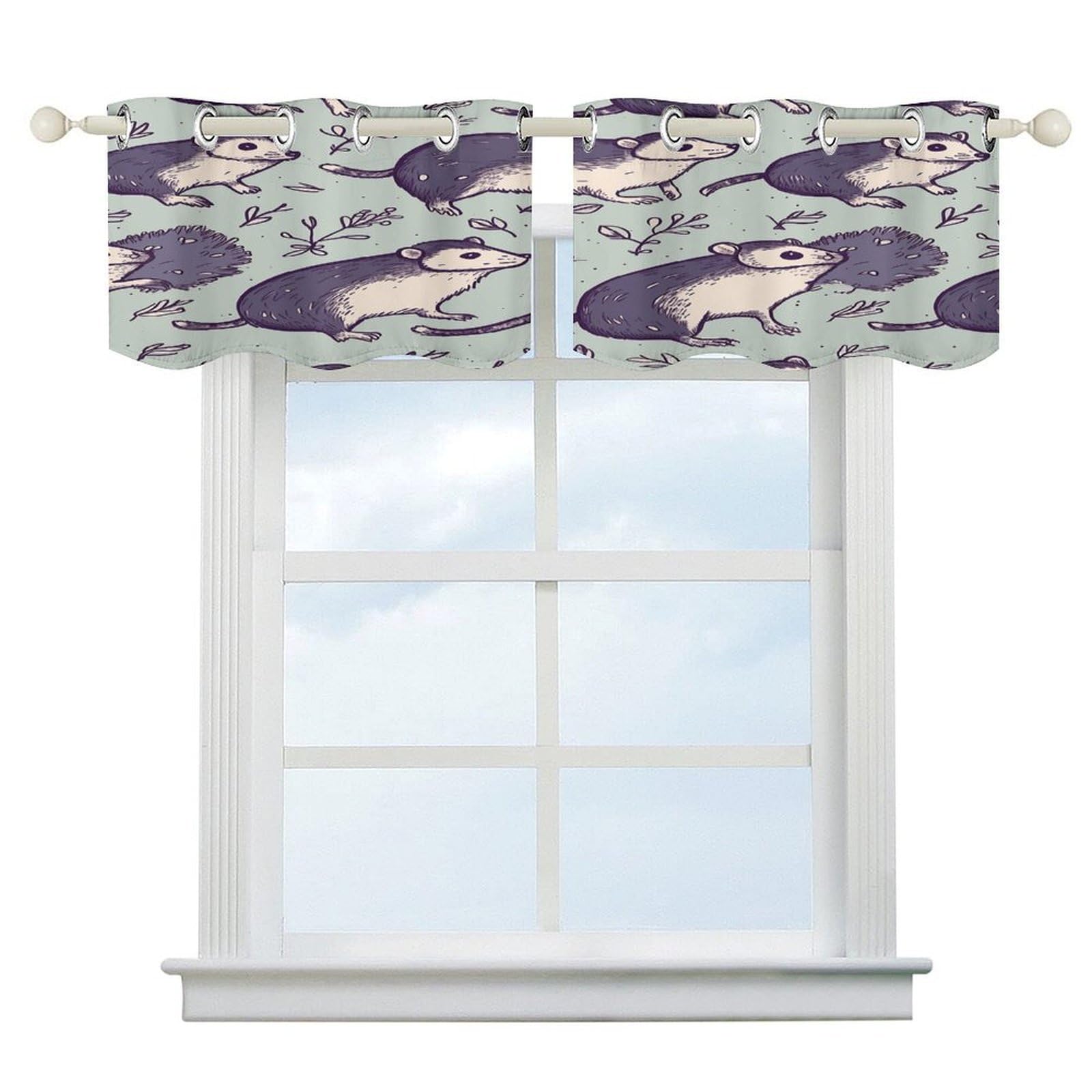 Fekiloot Style Opossum Short Curtains Valance Curtain