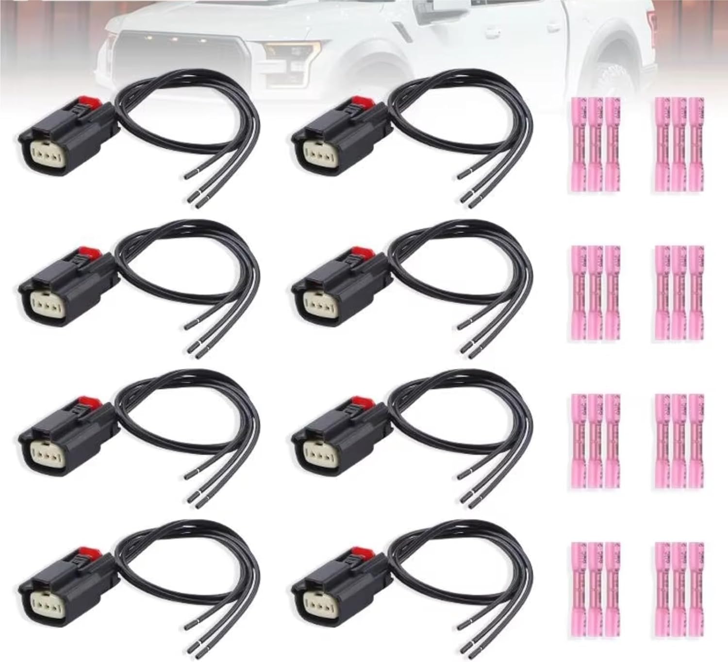 Automotive Ignition Coil Parts Compatible With For C-Max For Edge For Explorer 2007-2017 8pcs Ignition Coil Connector Plug Cable Wire 9U2Z14S411EA