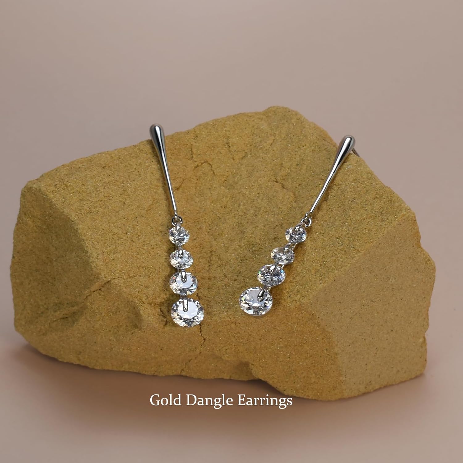 Hypoallergenic Graduated CZ Drop Earrings for Women, Christmas Gifts, 925 Sterling Silver Post, 14K Gold Plated Sparkle Dangle Earrings Wedding Party Birthday Jewelry - Image 6