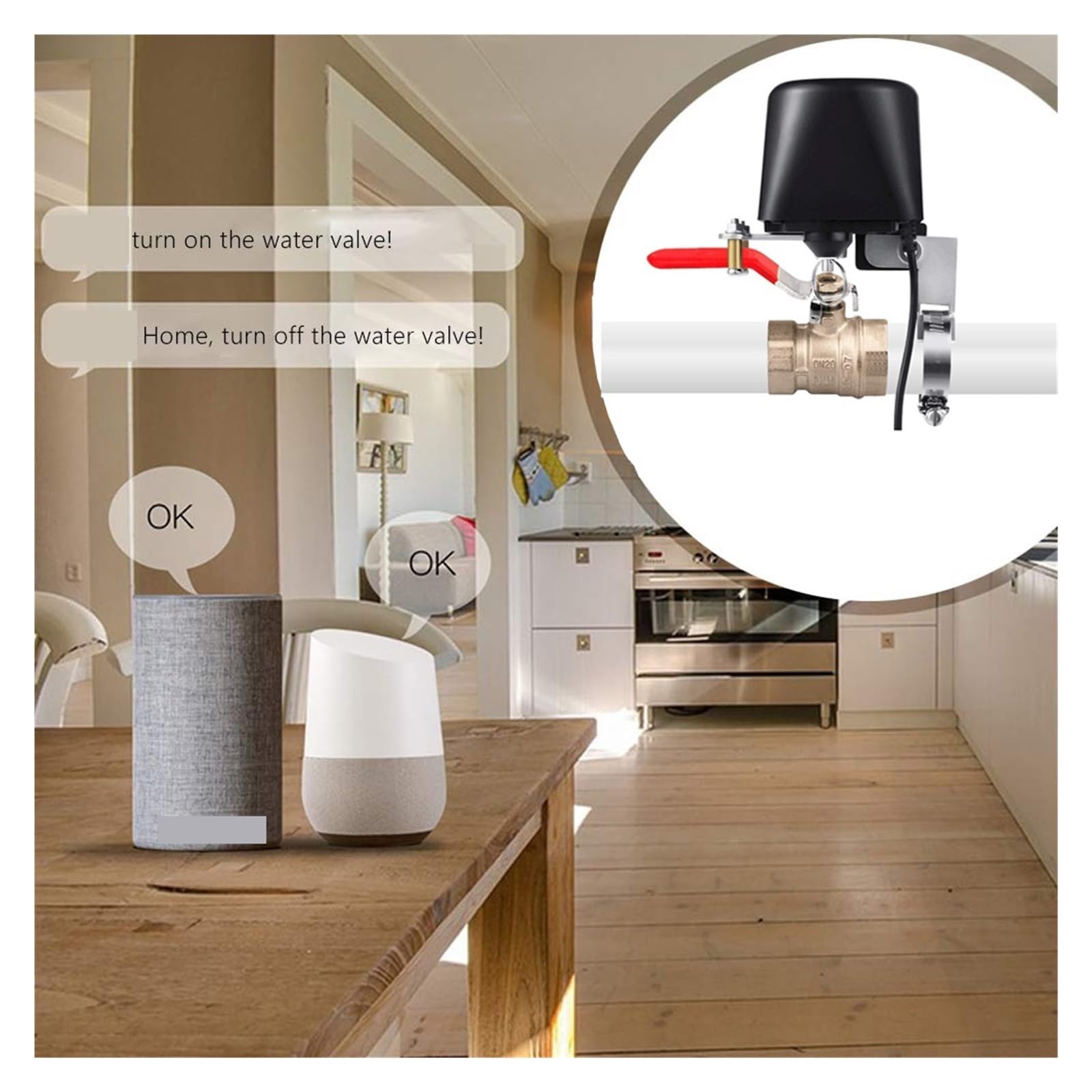 Inteligentny Zawór Wodny Tuya WiFi Zigbee Gazowy Zegar Ogrodowy Kontroler Kranu(Zigbee)