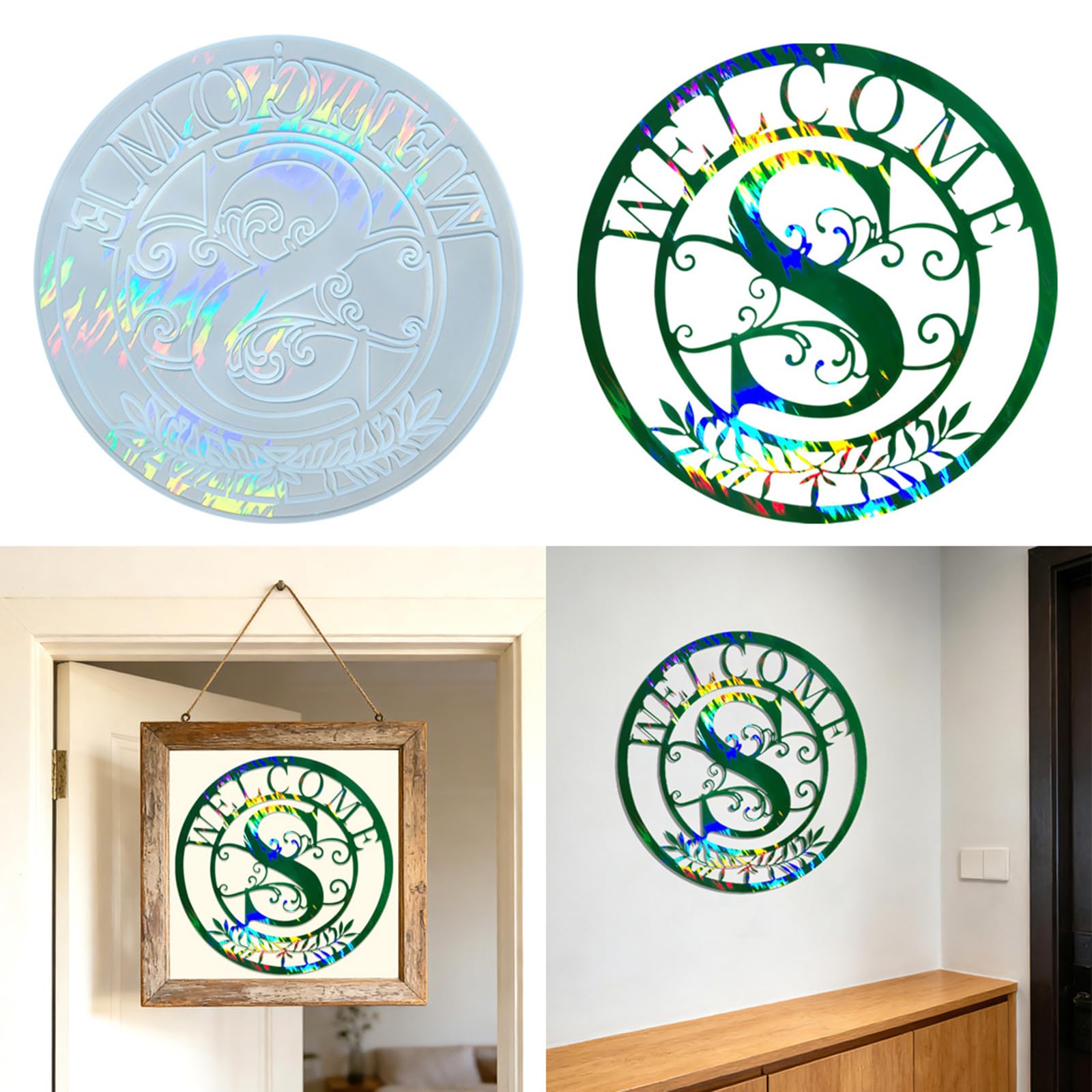 Letra S de silicona resistente para arte holográfico de resina y personalizar la decoración del hogar, regalo individualizado