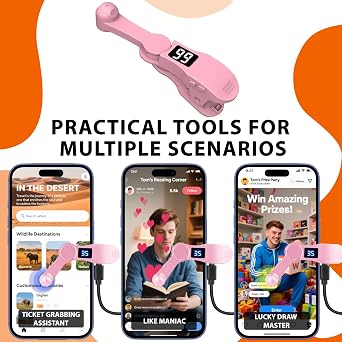 Auto Clicker for iPhone & TikTok Live - Auto Tap, Auto Screen Tapper for Smart Phone, Customizable Timing for Social Media, Broadcasts Likes, Lightning Deal, Reward Task (Pink)