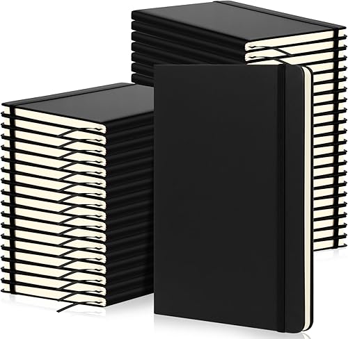 Miniatura 9 de Honoson 20 Pack Lined Journal Notebooks A5 Hardcover Executive Notebook 5.5" x 8.3" PU Leather Wide Ruled Journals Bulk with Elastic Band for Home 4