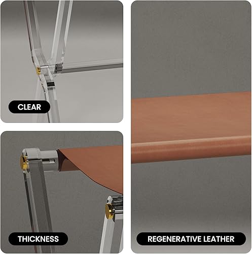 Miniatura 5 de Sumerflos Portaequipajes de acrílico para habitación de invitados, soporte plegable transparente de lujo con estante de almacenamiento acrílico y