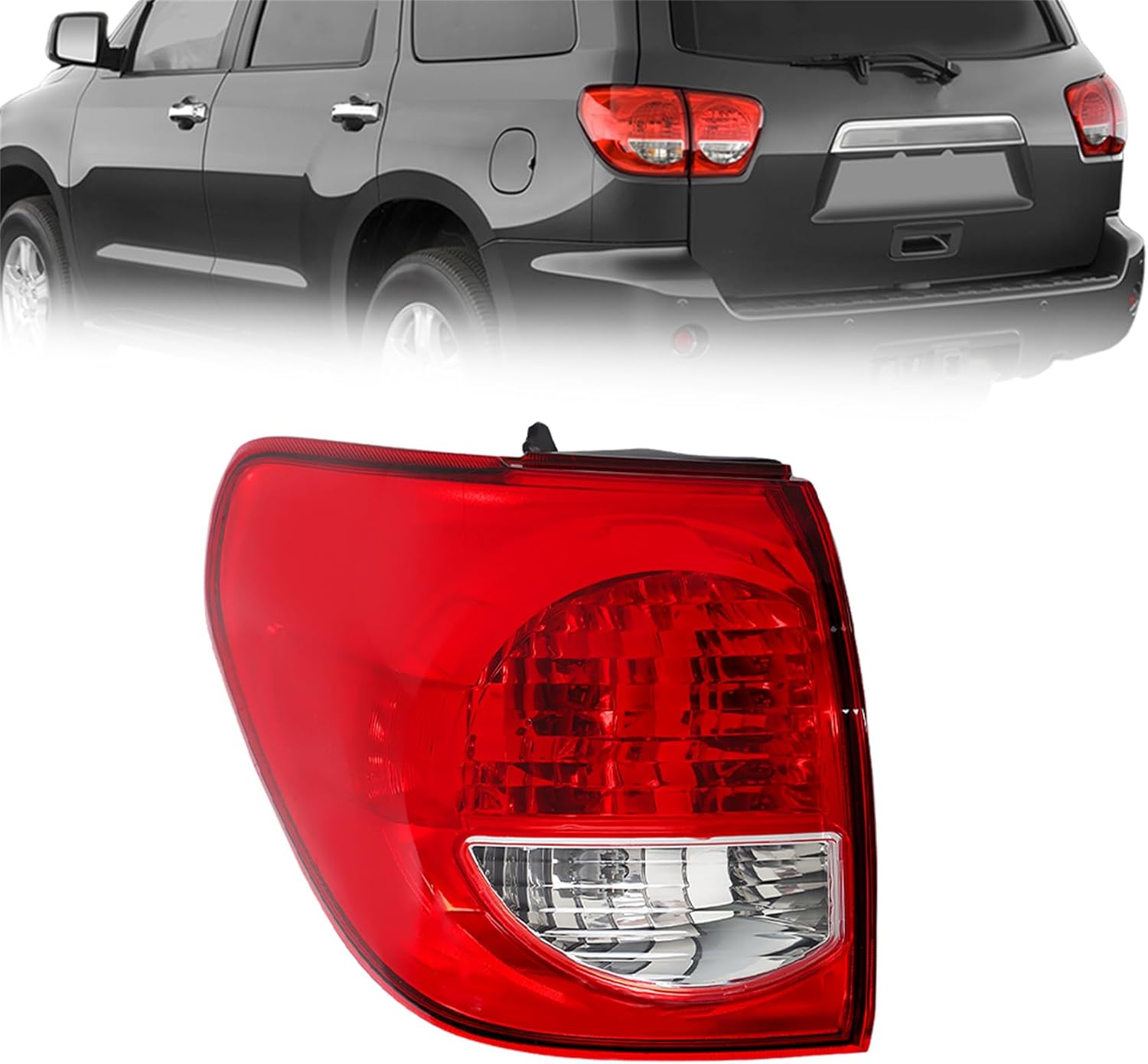 labwork Left Outer Rear Tail Light Replacement for Toyota Sequoia 2008-2017 Rear Tail Lamp Assembly LH 815600C080