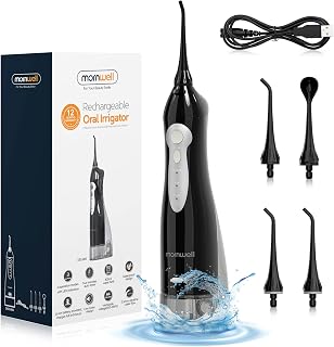 Water Flosser, Mornwell Water Flossers for Teeth - 330ML Tank USB Rechargeable Dental Flosser, IPX7 Waterproof 3 Modes & 4 Jet Tips Portable Dental Oral Irrigator,Professional Water Flosser