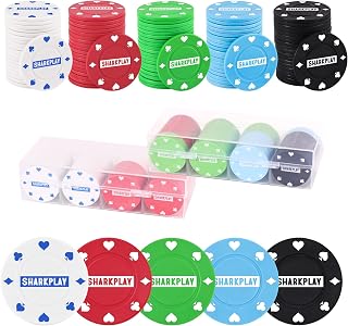 Plastic Poker Chips Set with Storage Box for Blackjack, Texas Hold'em, Night Poker Games