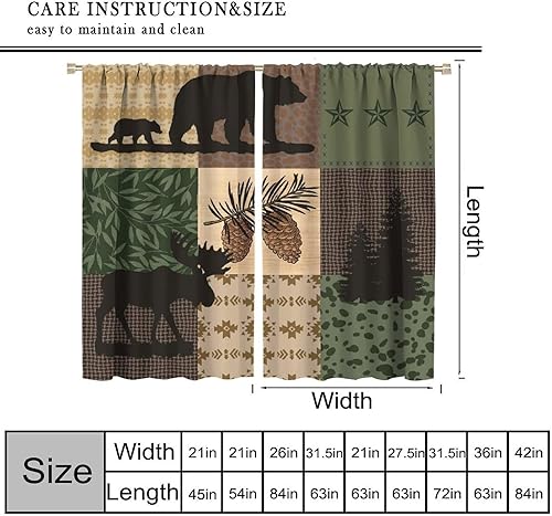 Miniatura 2 de Cortinas retro de cabaña rústicas, tratamientos de ventana de casa rural, empalme de casa rural, a cuadros, juego de 2 paneles, decoración de 42 x