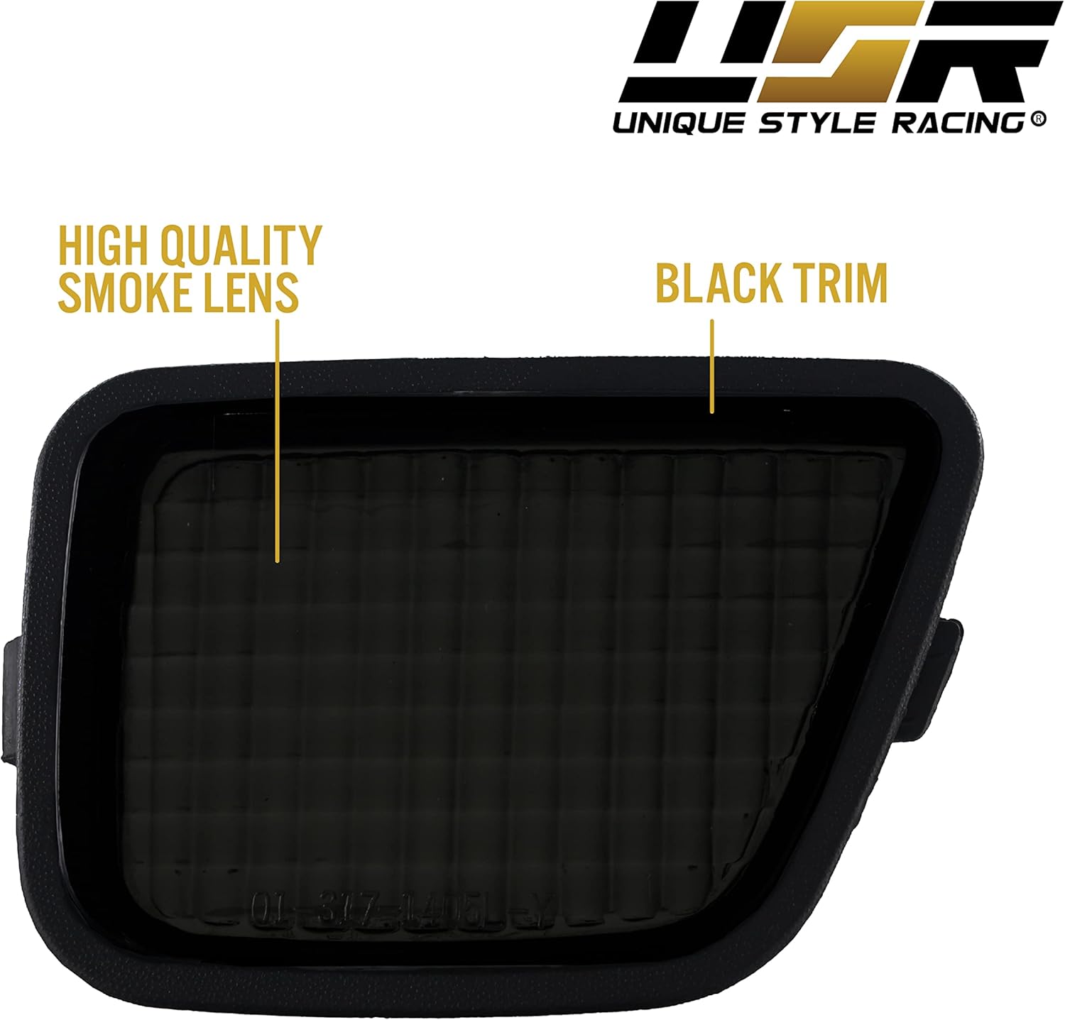 USR 97-01 CRV Side Marker Lights - Smoke Lens Front Bumper Sidemarkers Reflector Lamps Set (Left + Right) Compatible with 1997-2001 Honda CR-V