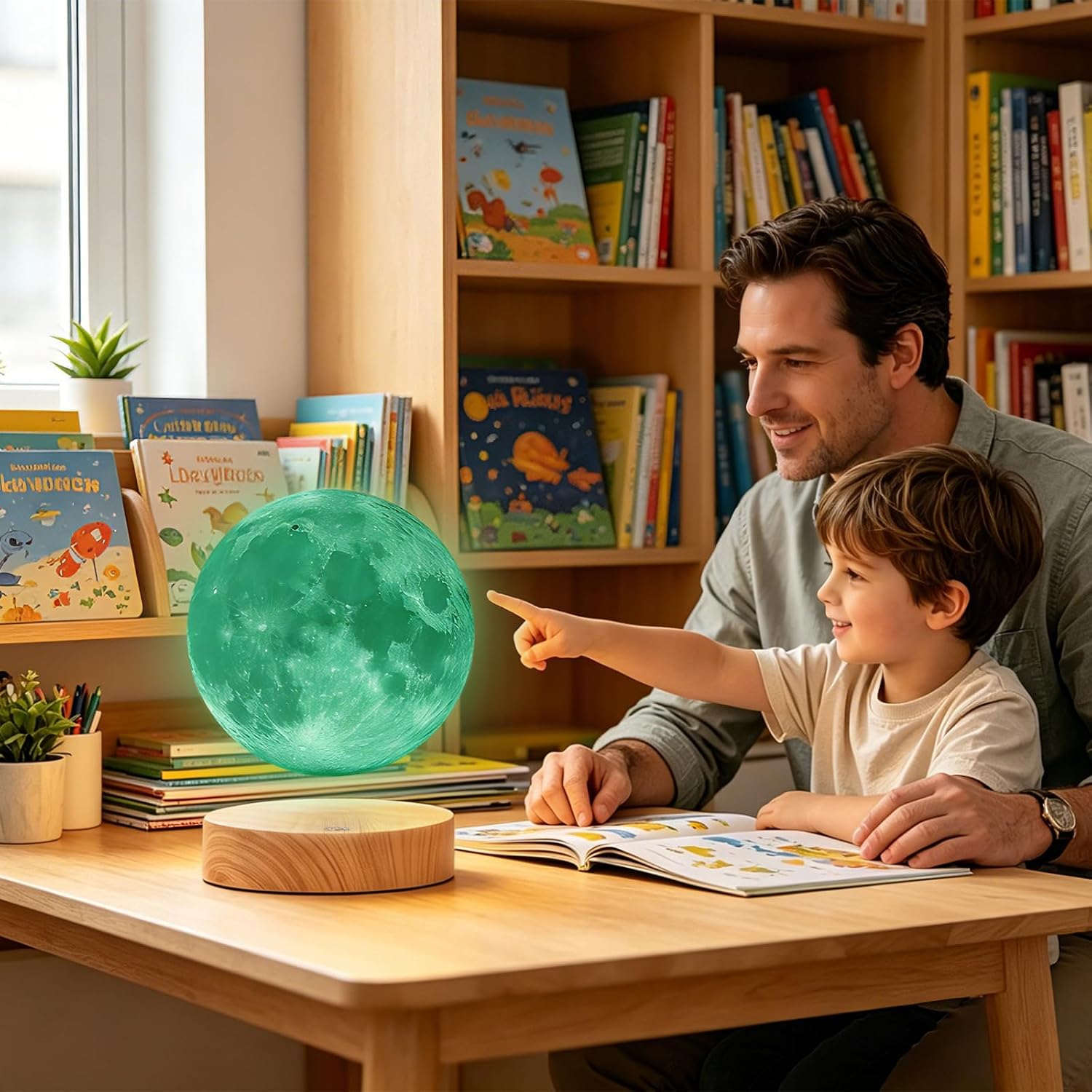 Levitating Moon Lamp,Floating Moon lamp,Floating and Spinning in Air Freely with 3D Printing Moon Lamp Has 16 Colors 20 Modes for Unique Christmas Gifts,Room Decor,Office Toys