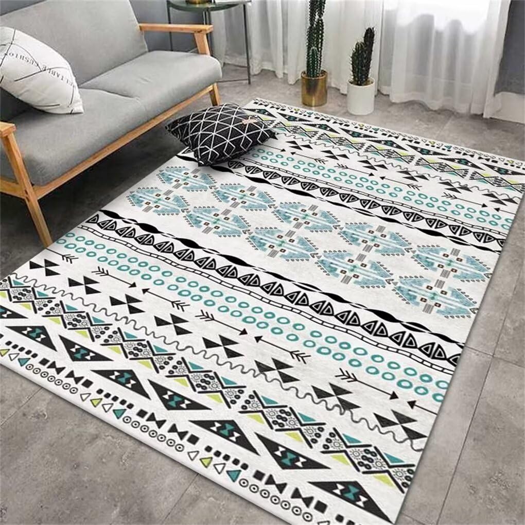 Tapis enfant pour chambre fille et garçon doux et géométrique idéal pour le salon