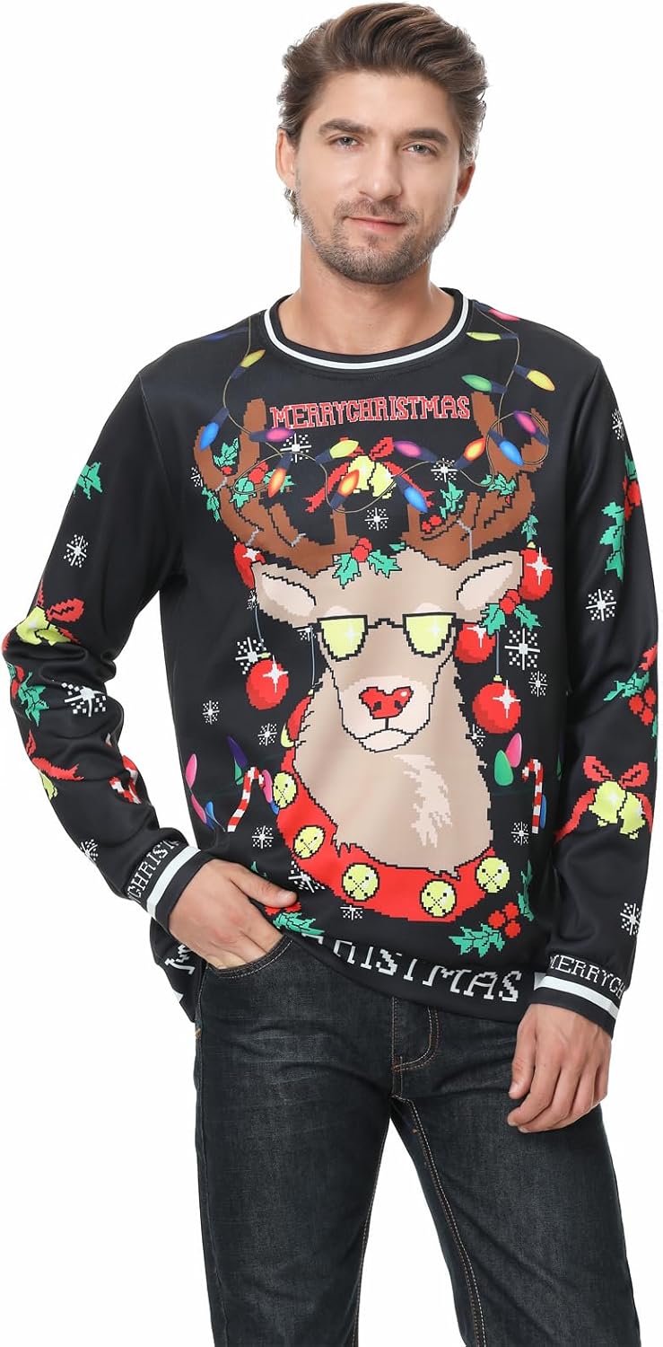 Colorful House Unisex's Ugly Christmas Jumper Sweater Printed Pullover,3D Funny Digital Print Sweatshirt Suit for Men Woman - Image 2