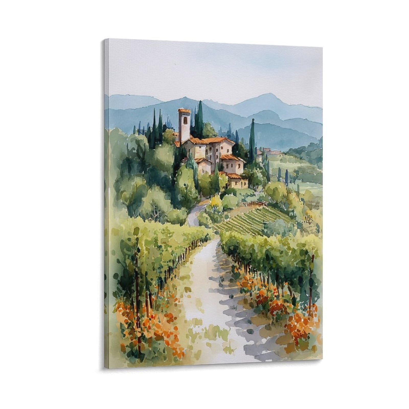 XWYMXZ Napa Valley Vineyard 20x30inch(50x75cm) Vintage Travel Poster Watercolor Canvas Art