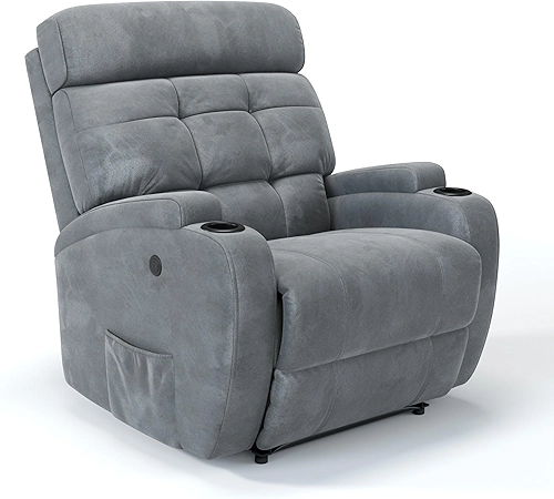 Poltrona do Papai Reclinável Elétrica em Suede - Modelo Florença Damie (Cinza)