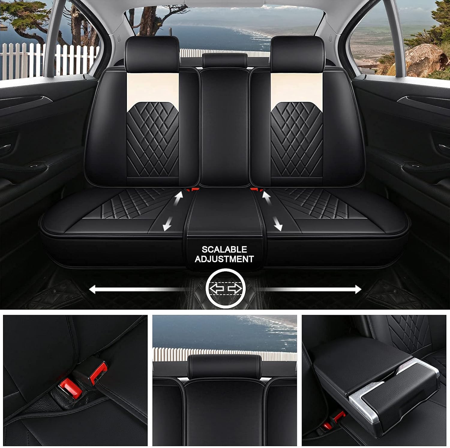 Gеt Dіѕсоunt 70% Prісе FREESOO Car Seat Cover Full Set, Leather Seat Covers Auto Accessories Waterproof Universal Fit for 5 Seats Sedan SUV Pick-up Truck (Beige 13)