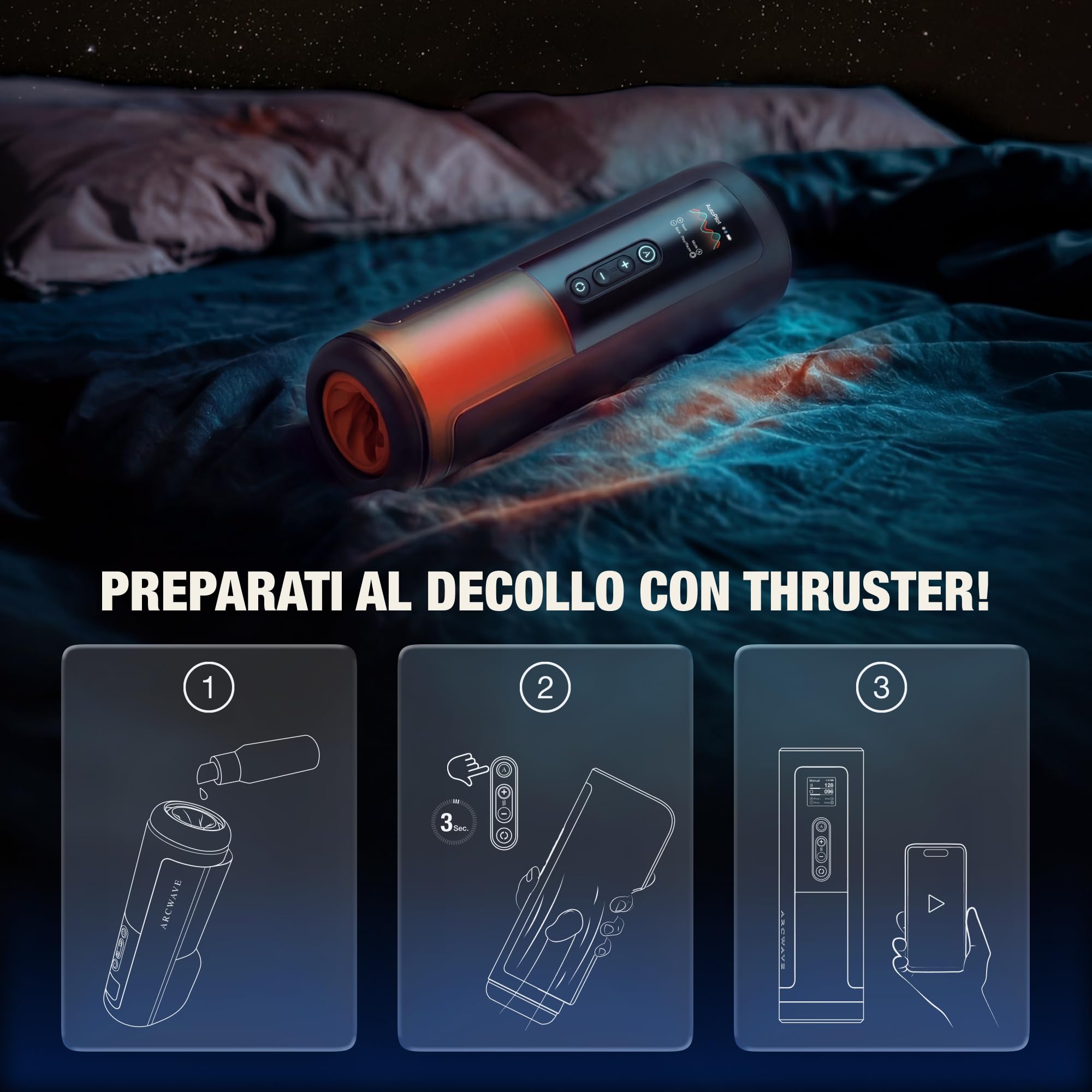 Arcwave Thruster Masturbatore Automatico e Rotante per Uomo | Rotazione 360° | 200 Movimenti | Sleeve per Pene | Pocket Pussy in Silicone | Sex Toy per Adulti | Stroker con App Sync | Ricaricabile