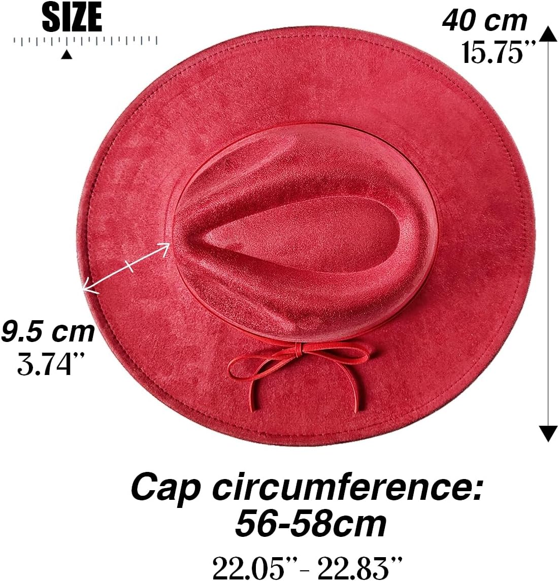 Fedora Hat for Women and Men, Classic Winter Wide Brim Felt Panama Hat Adjustable Suede Western Jazz Cap