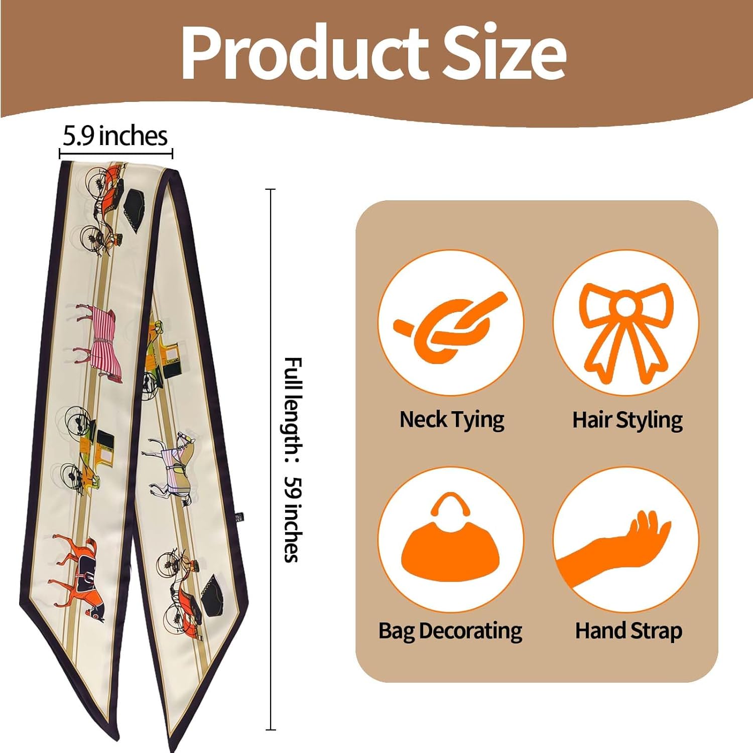 24PCS Fashion Scarves for Women Multifunctional Neck Scarves Purse Scarf Headbands for Bags Hair Accessories - Image 2