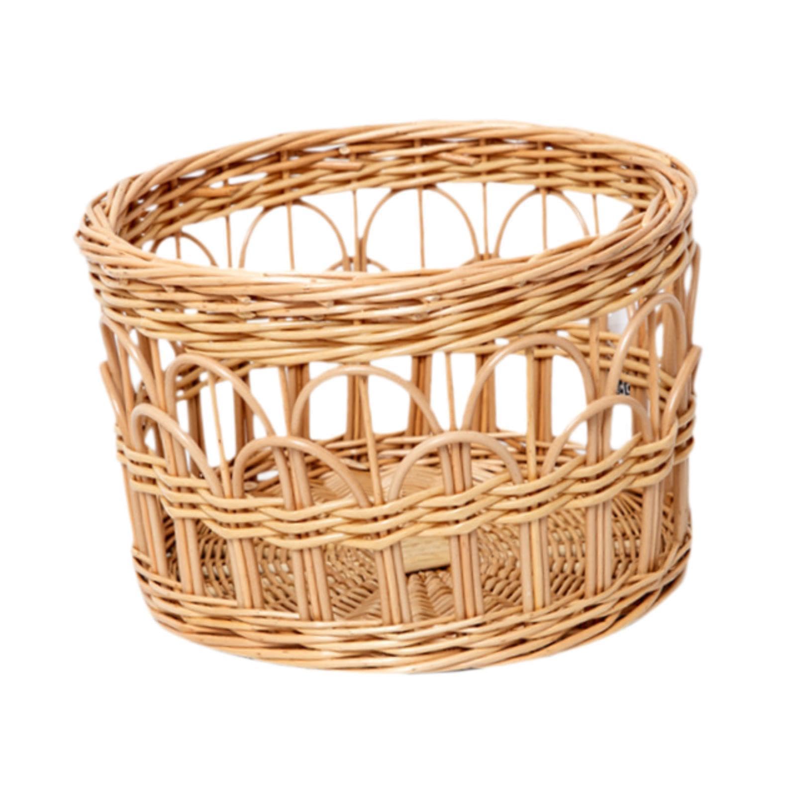Cesta de Almacenamiento Tejida de Madera Organizador Cesta para Libros Maquillaje Contenedor Abierto Resistente Adecuada para Baño Hogar Oficina, Grande