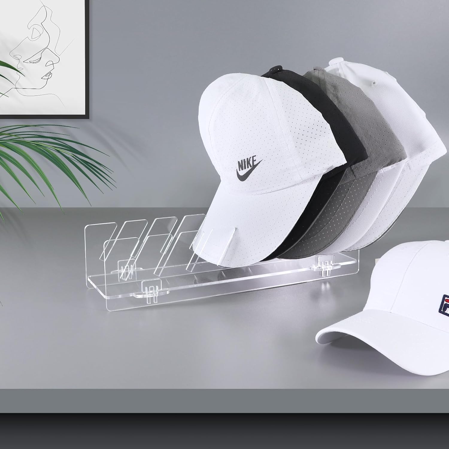 KOLYMAX Acrylic Hat Organizer, Large Capacity Hat Rack, Hat