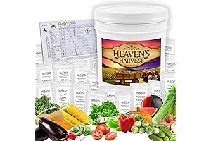 Heaven's Harvest "10 Year Garden" Survival Seed Bank Kit: Over 25K Non-GMO...
