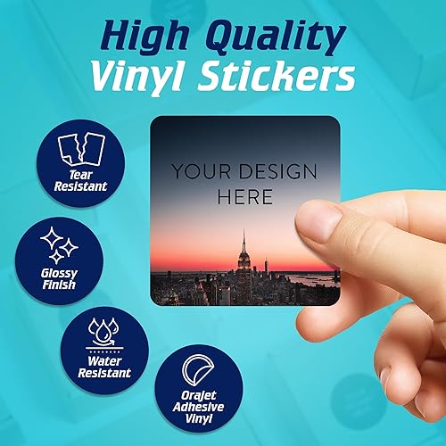 Vista 1125 de DayStar Custom Signs & Design - 100 adhesivos de vinilo personalizables, con texto, imagen, diseño y logotipo; adhesivos para logotipo de embalaje