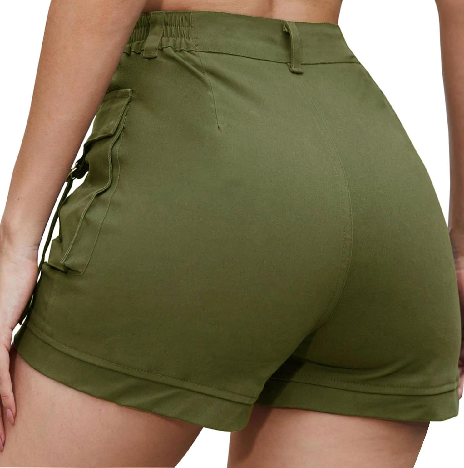 ZODLLS Women's Shorts Elastic Waist Cargo Shorts with Pockets - Image 2