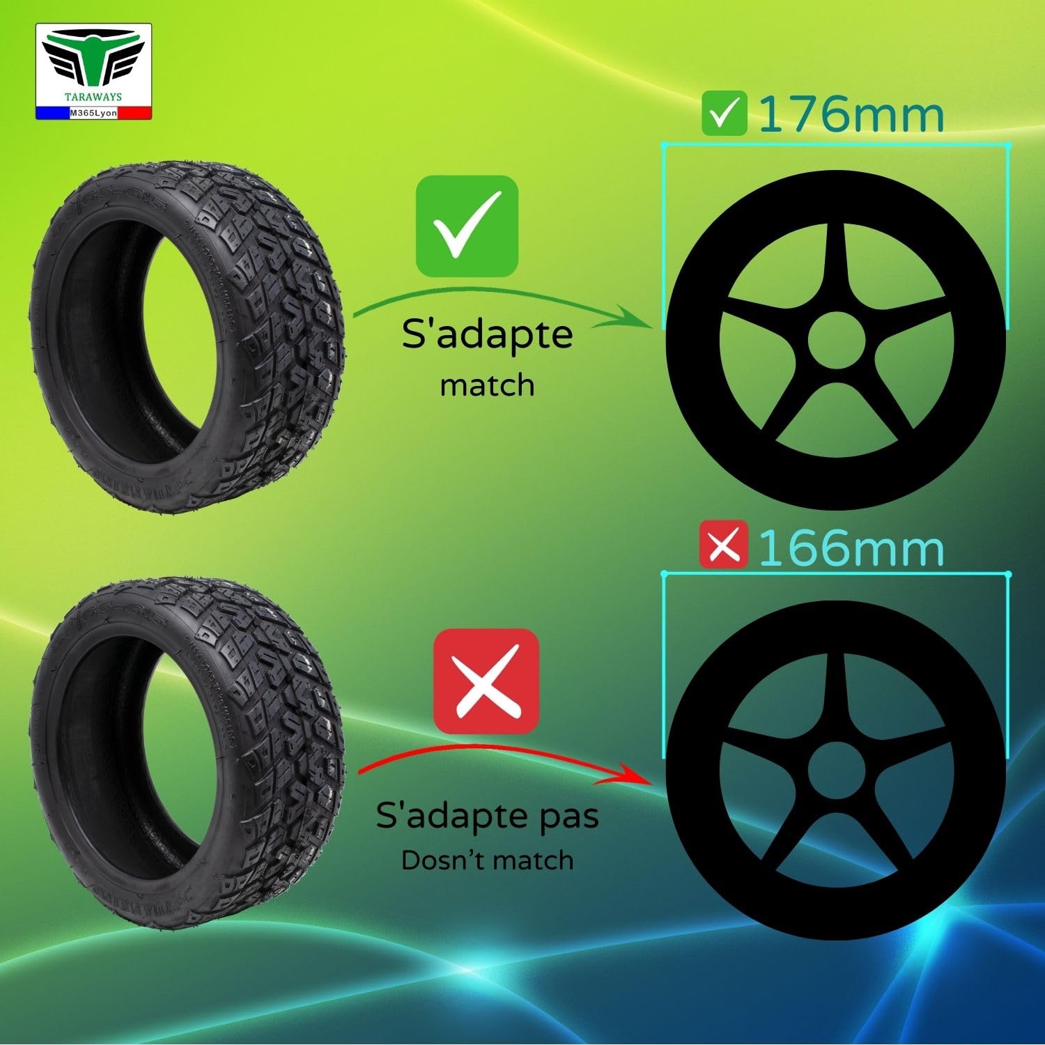 Neumático 85/65-6.5 para patinete eléctrico kugoo G Booster - G2 pro - Air Rise 800w E-road Gigawatt - E-road S5 - S6 - Hikerboy Air Rise - Hikerboy Urban Turbo (Tire and Tube)