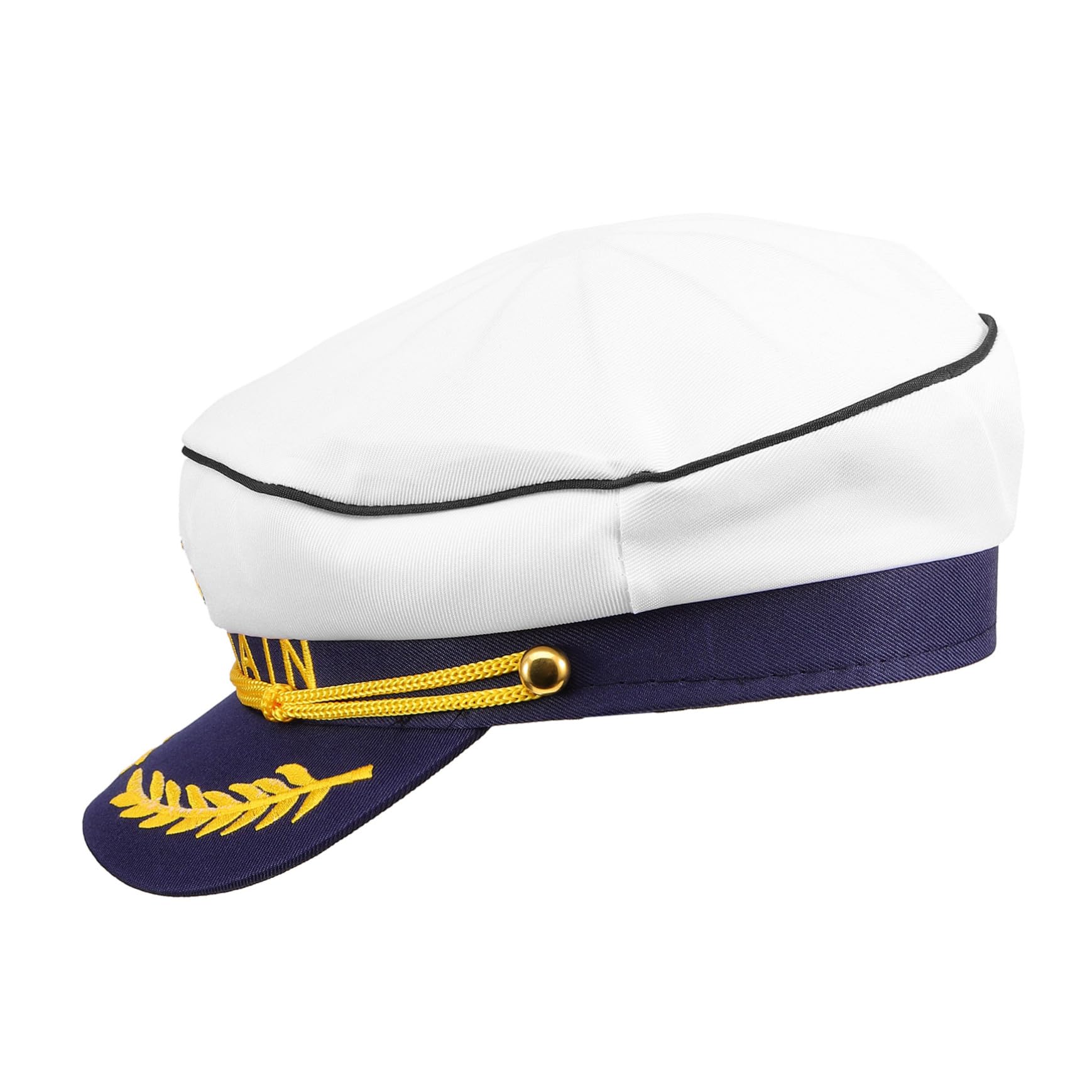 PACKOVE Captain Hat for Cosplay Embroidered Yacht Captain Costume Hat Lightweight Sailor Cap for Nautical Parties and Dress Up Events