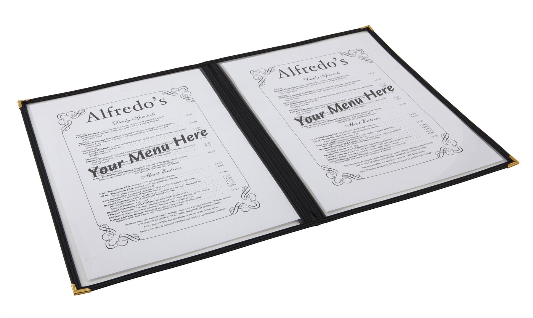Genware NEV-MHAM4 Menu Holder, American Style, Clear, 2 Page