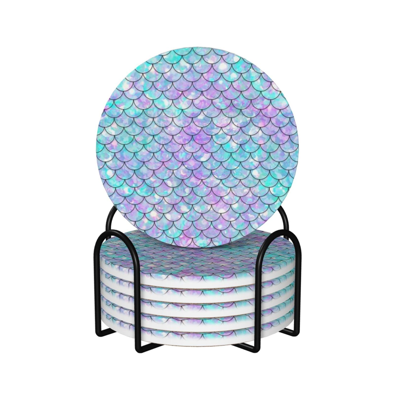 Dessous de verre sirène céramique lot de 6 pour décoration de mariage