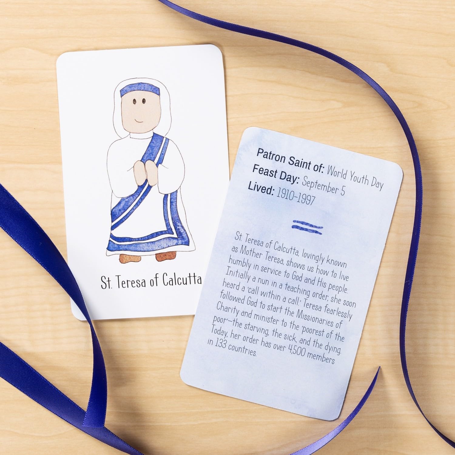 Junior Saints Card Pack Catholic Saint Flashcards for Kids Homeschool, Catechism, and Religious Gifts - Image 4