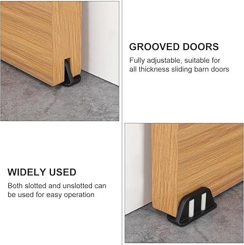 Miniatura 4 de Guía de piso de 4 puertas de granero Diseño de rodamientos Puerta corredera de granero Guía de piso Rodillos ajustables en la parte inferior Marco