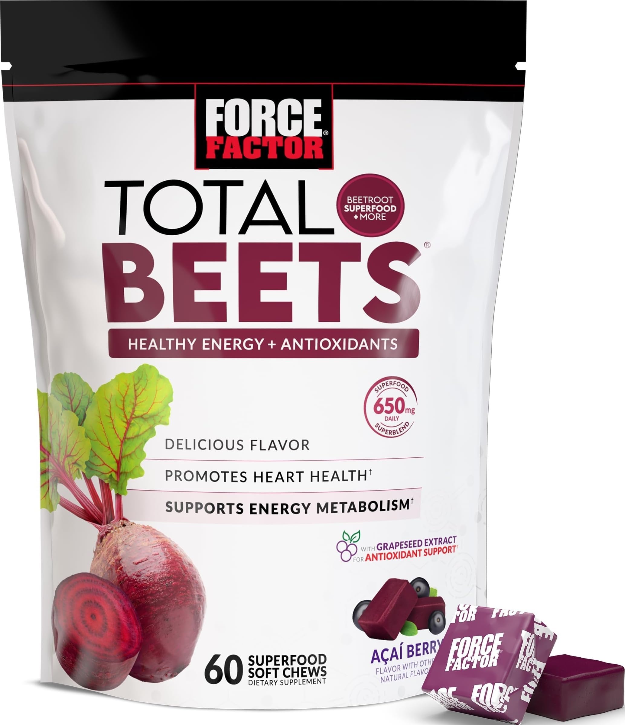 Total Beets Soft Chews Heart Health Superfood with Beetroot