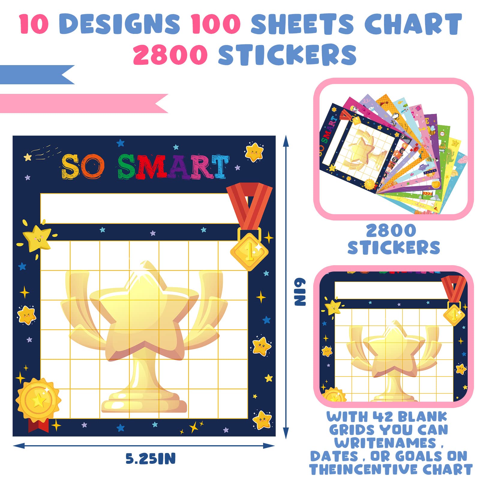 Reward Chart Sticker Chart For Kids Behavior At Home & Classroom - 25 ...