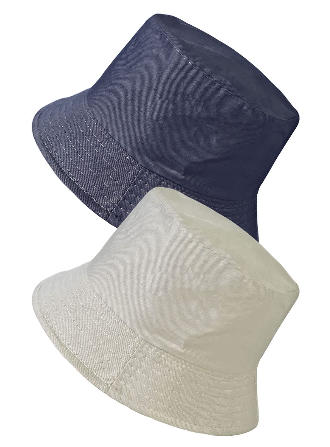 TOSKATOK® Unisex Reversible Cotton Summer Bucket/Bush HATS-NEVY/STONE-60