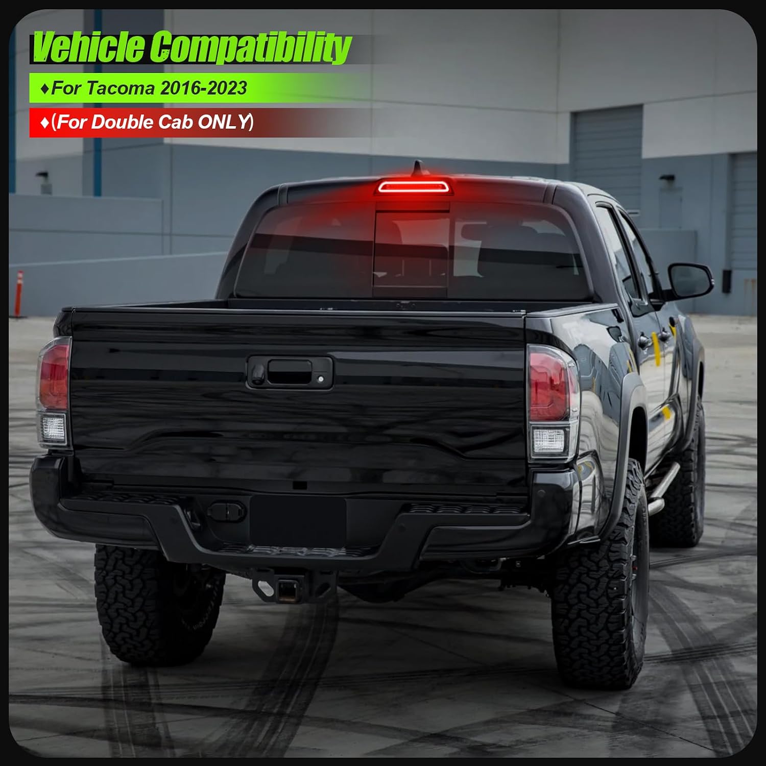 LED Third Brake Light Compatible With 2016-2023 Tacoma High Mount 3rd Brake Cargo Light Smoke Lens (Double Cab Only.Not for Tacomas with 3rd Brake Lamp Exterior Screws