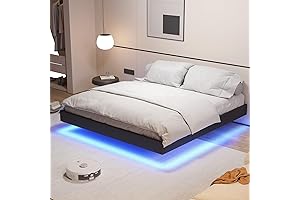 Hasuit Floating Platform Bed Frame with LED Lights