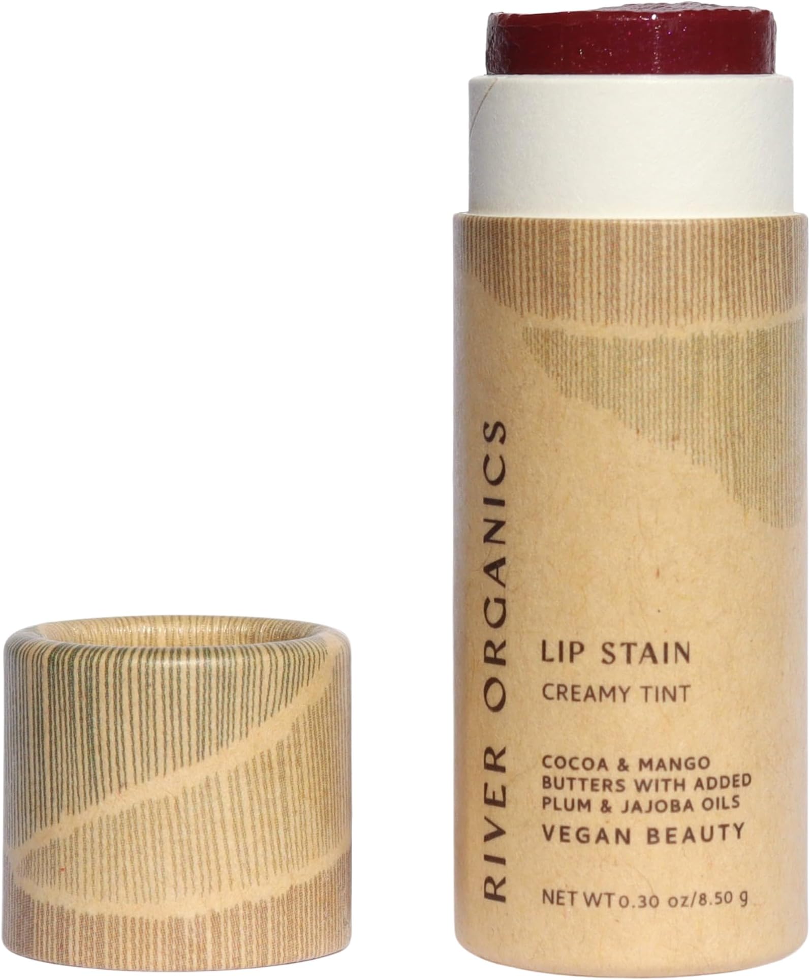 Organic Lip Stain, Zero-Waste Vegan Lip Stain in Fig, Pomegranate or Guava .30 oz / 8.45 g Long Lasting, Toxic Free, (Fig)