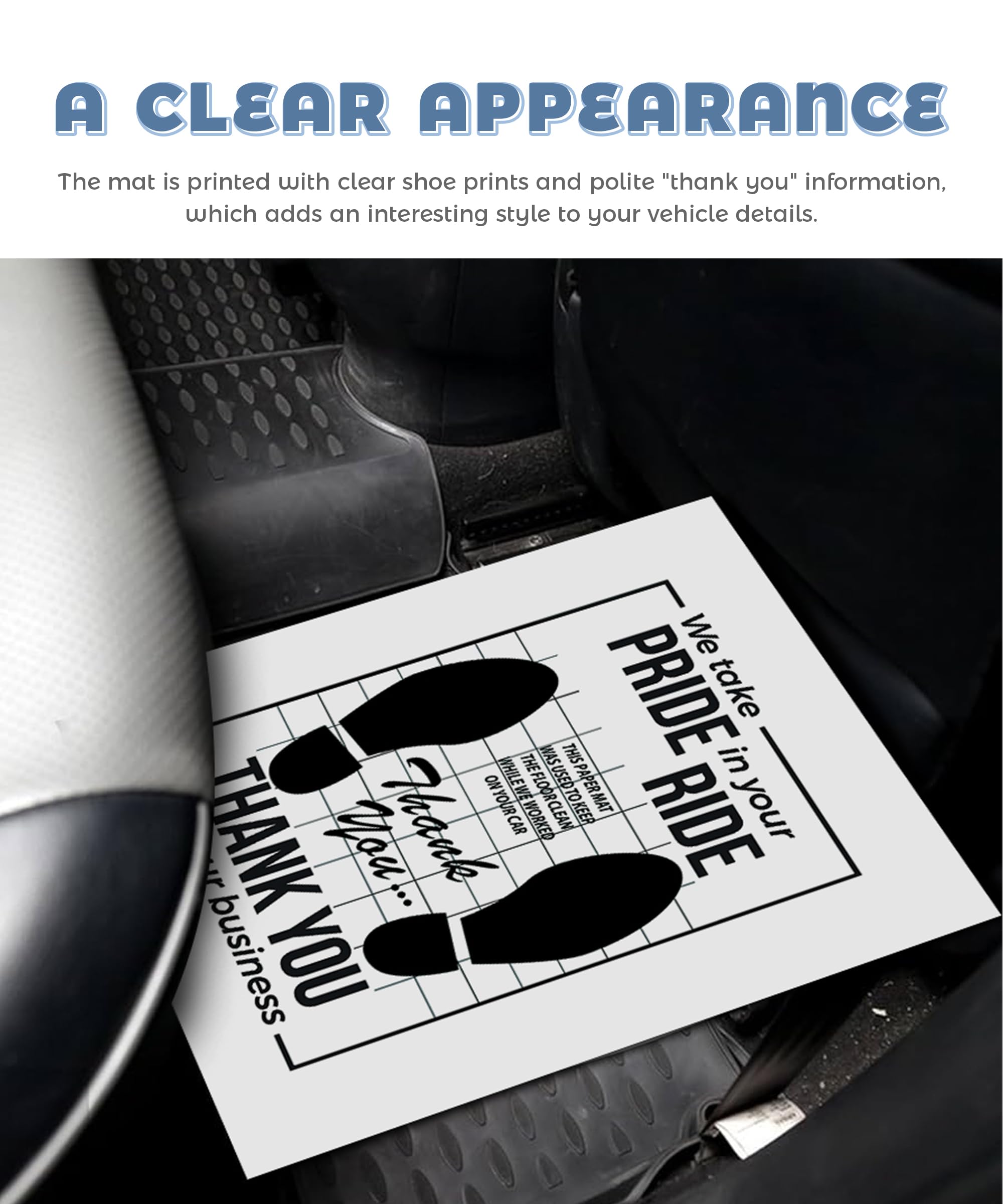 UNLRAE Paper Floor Mats for Cars Car Accessories Paper mats for Car Detailing Disposable Floor Mat Temporary Auto — view 5