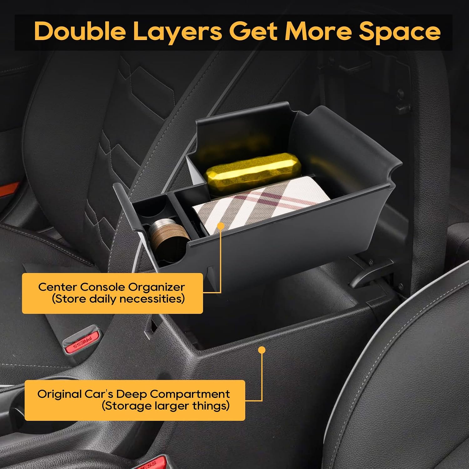 LFOTPP 2019 2020 2021 2022 Kiia Forte Car Center Console Organizer Tray GT Line EX FE LX LXS S Center Console Accessories Storage Box Armrest Box Insert Tray for Forte 2022 Center Console Tray