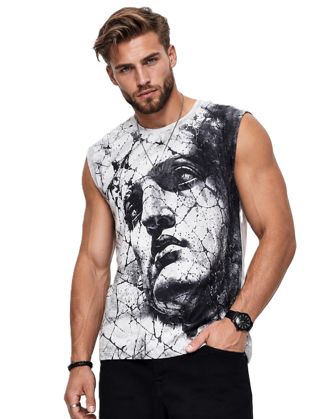 Men's Premium Printed Sleeveless Streetwear Vest-picture-23